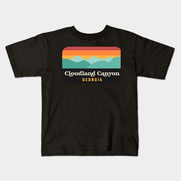 Cloudland Canyon State Park Georgia Camping Hiking Kids T-Shirt by PodDesignShop